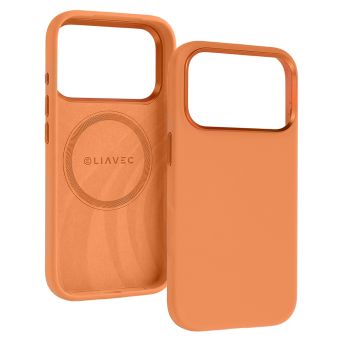 Obal Liavec Silky MagSafe Apple iPhone 17 Pro oranžový