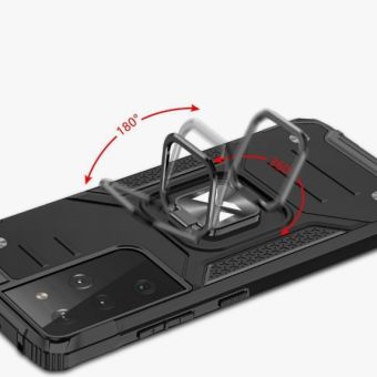 Obal Rugged Ring Armor Samsung Galaxy S22 Ultra 5G S908 červený
