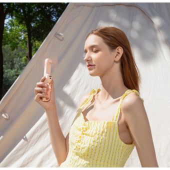 Jisulife Life8 Plus, ručný prenosný ventilátor + powerbanka 4500mAh + svietidlo, ružový