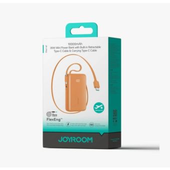 Joyroom JR-PR2L, powerbanka 10000mAh 35W, vstavaný kábel USB-C/USB-C, oranžová