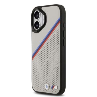 Obal BMW M Tricolor Perforated Pattern MagSafe Apple iPhone 17 BMHMP17S25PCSPEG sivý