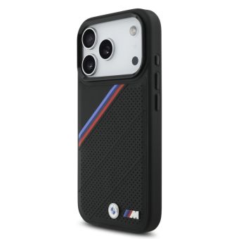 Obal BMW M Tricolor Perforated Pattern MagSafe Apple iPhone 17 Pro Max BMHMP17X25PCSPEK čierny