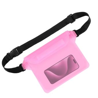 Vodeodolné puzdro na pláž a k vode IPX8, 22 x 15.5 cm - ružové