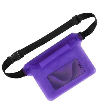 Vodeodolné puzdro na pláž a k vode IPX8, 22 x 15.5 cm - fialové