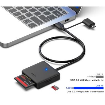 BENFEI card reader 4 in 1 USB-C USB-A 3.0 for SD Micro SD MS CF black