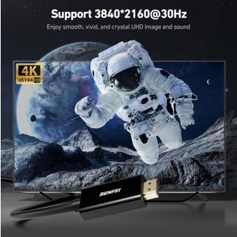 BENFEI cable 4K DisplayPort to HDMI unidirectional 1.8 m black