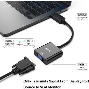 BENFEI adapter DisplayPort to VGA 1080P unidirectional black