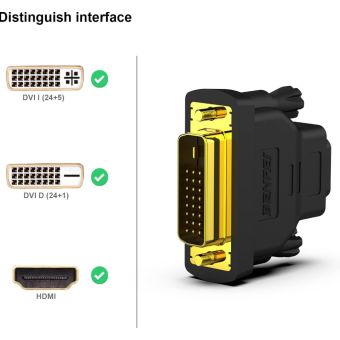 BENFEI adapter DVI to HDMI bidirectional 2 pack black