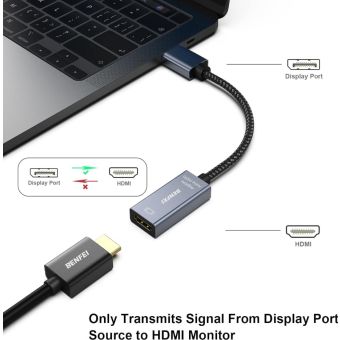 BENFEI adapter active DisplayPort to HDMI 4K 60Hz gray