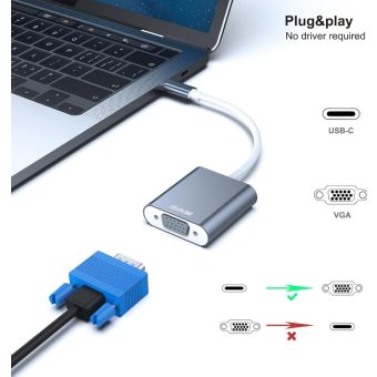 BENFEI adapter USB C to VGA gray