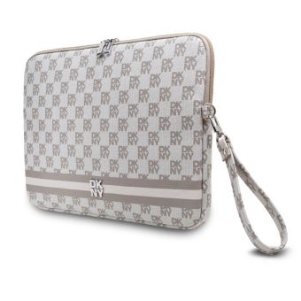 DKNY PU Leather Checkered Pattern and Stripe Computer Bag 15/16" DKCS16PVSHLE Beige