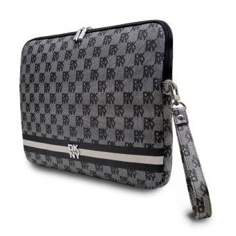 DKNY PU Leather Checkered Pattern and Stripe Computer Bag 15/16" DKCS16PVSHLK Black