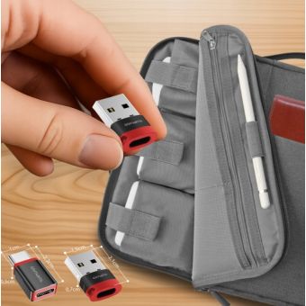 4smarts Data Blocker adaptér, USB-C na USB-A/USB-C, čierny (2ks)
