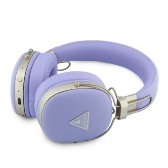 Guess PU Grained Triangle Gold Metal Logo ENC bezdrôtové slúchadlá GUBHP72PGTCSU fialové