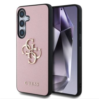 Obal Guess PU Grained 4G Metal Logo Samsung Galaxy S25+ 5G S936 GUHCS25MPGT4MBP Pink