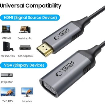 Tech-Protect Ultraboost HDMI/VGA FHD 60Hz Black