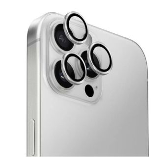 Ochranné sklo na fotoaparát UNIQ Optix Aluminium Camera Lens Protector Apple iPhone 16 Pro/16 Pro Max sterling silver