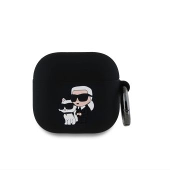 Karl Lagerfeld 3D Logo NFT Karl and Choupette Apple AirPods 4 KLA4RUNKC Black
