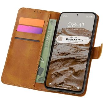 Obal Bizon Case Pocket POCO X7 Pro 5G Brown
