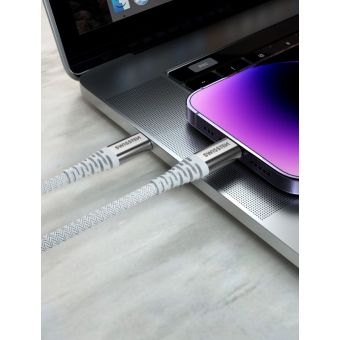 SWISSTEN Aramid Reinforced USB-A/USB-C 3A 60W 1,5m biely