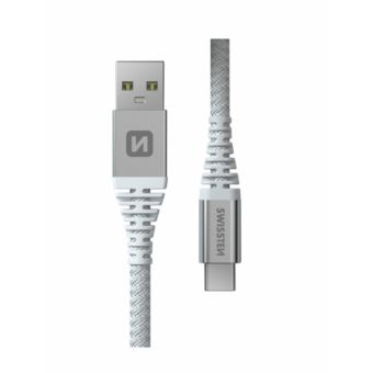 SWISSTEN Aramid Reinforced USB-A/USB-C 3A 60W 1,5m biely