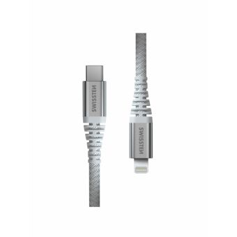 SWISSTEN Aramid Reinforced USB-C/LIGHTNING 3A 60W 1,5m biely