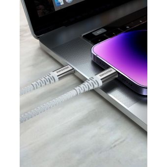 SWISSTEN Aramid Reinforced USB-C/USB-C 3A 60W 1,5m biely