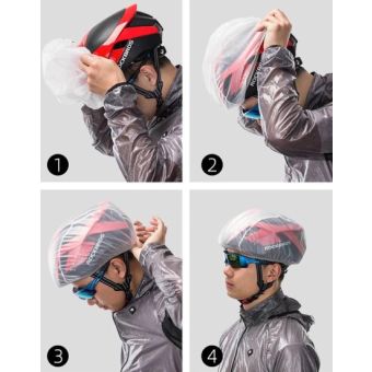 Rockbros 20001GN, pršiplášť na helmu, zelený