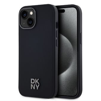 Obal DKNY PU Leather Stack Logo Magsafe Apple iPhone 14 DKHMP14SPSMCSLK čierny