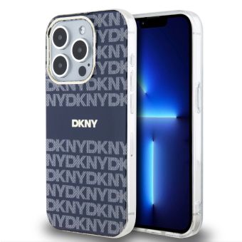 Obal DKNY PC/TPU Repeat Pattern Tonal Stripe Magsafe Apple iPhone 14 Pro DKHMP14LHRHSEB modrý
