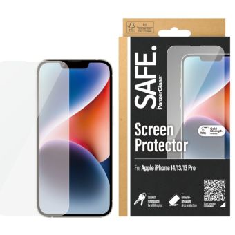 SAFE - Tvrdené sklo Case Friendly pre Apple iPhone 16e/14/13 Pro/13, čierna