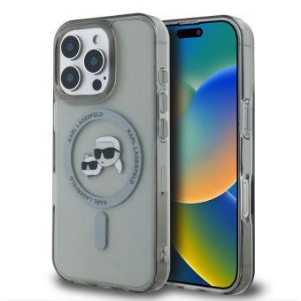 Obal Karl Lagerfeld IML Metal Karl&Choupette Head MagSafe Apple iPhone 16 Pro Max KLHMP16XHLSKCK čierny