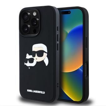 Obal Karl Lagerfeld 3D Rubber Double Heads Apple iPhone 16 Pro KLHCP16LRBCKCHLK čierny
