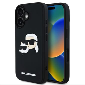 Obal Karl Lagerfeld 3D Rubber Double Heads Apple iPhone 16 KLHCP16SRBCKCHLK čierny