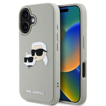 Obal Karl Lagerfeld 3D Rubber Double Heads Apple iPhone 16 KLHCP16SRBCKCHLE béžový