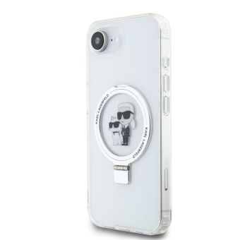Obal Karl Lagerfeld Ringstand Karl and Choupette MagSafe Apple iPhone 16e KLHMPSE4HMRSKCH biely