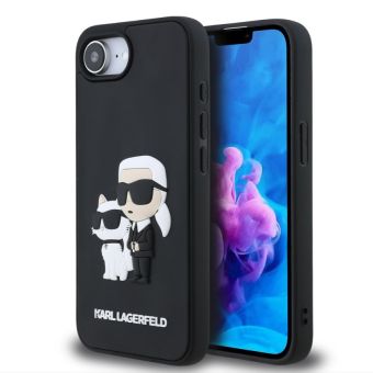Obal Karl Lagerfeld 3D Rubber Karl and Choupette Apple iPhone 16e KLHCPSE43DRKCNK čierny