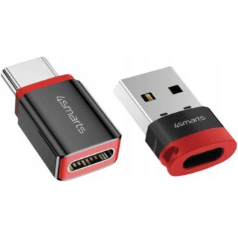 4smarts Data Blocker adaptér, USB-C na USB-A/USB-C, čierny (2ks)