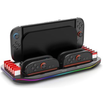 iPega SW2210 multifunkčný nabíjací RGB stojan pre Nintendo Switch 2 čierny