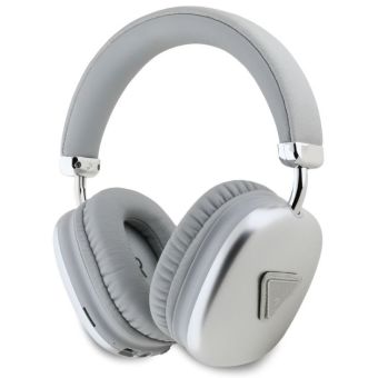 Guess Saffiano PU Leather Triangle Logo Wireless Headphones GUBHK1SATSS Silver
