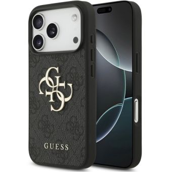 Obal Guess PU 4G Metal Logo Apple iPhone 18 Pro Max GUHCP18X4GMGGR sivý