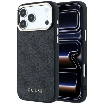 Obal Guess PU Leather 4G Gold Frame MagSafe Apple iPhone 18 Pro Max GUHMP18XG4GFCK čierny
