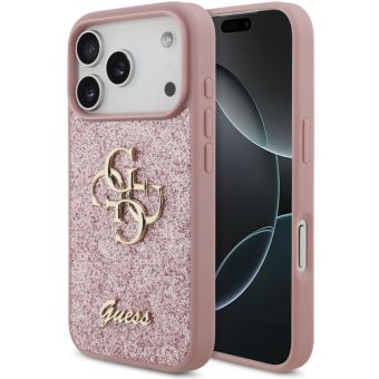 Obal Guess PU Fixed Glitter 4G Metal Logo Apple iPhone 18 Pro GUHCP18LHG4SGP ružový