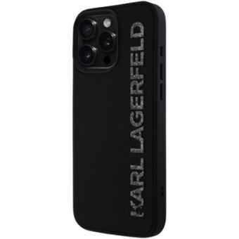 Obal Karl Lagerfeld 3D Rubber Glitter Logo Apple iPhone 16 Pro Max KLHCP16XRBKGVCK Black