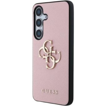 Obal Guess PU Grained 4G Metal Logo Samsung Galaxy S25 5G S931 GUHCS25SPGT4MBP Pink