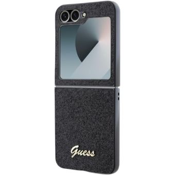 Obal Guess PC/TPU Glitter Flakes Metal Logo Samsung Galaxy Z Flip6 5G F741 GUHCZF6HGGSHK Black