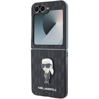 Obal Karl Lagerfeld PU Saffiano Monogram Ikonik Samsung Galaxy Z Flip6 5G F741 KLHCZF6SAPKINPK Black