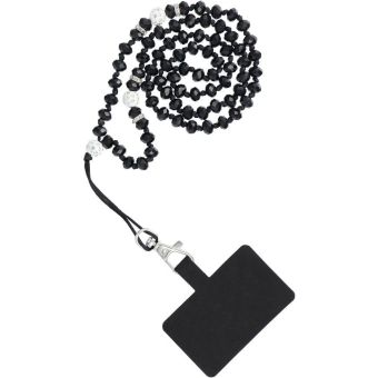 CRYSTAL DIAMOND, šnúrka na krk pre mobil, 74cm (37cm slučke), čierna