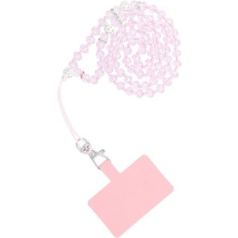 CRYSTAL DIAMOND, šnúrka na krk pre mobil, 74cm (37cm slučke), ružová