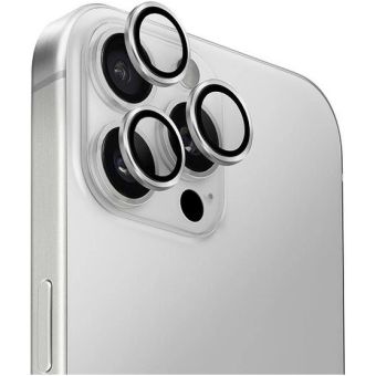 Ochranné sklo na fotoaparát UNIQ Optix Aluminium Camera Lens Protector Apple iPhone 16 Pro/16 Pro Max sterling silver
